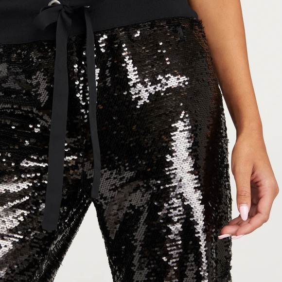 Cinq à Sept Black Sequin Joggers XS - Picture 4 of 4